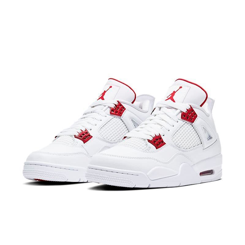 Chaussures de basketball montantes Jumpman Airs4 et Jordans4 4s pour hommes, coloris Sail Bred Kaws Fire Red Thunder Taupe Haze University Blue, plat