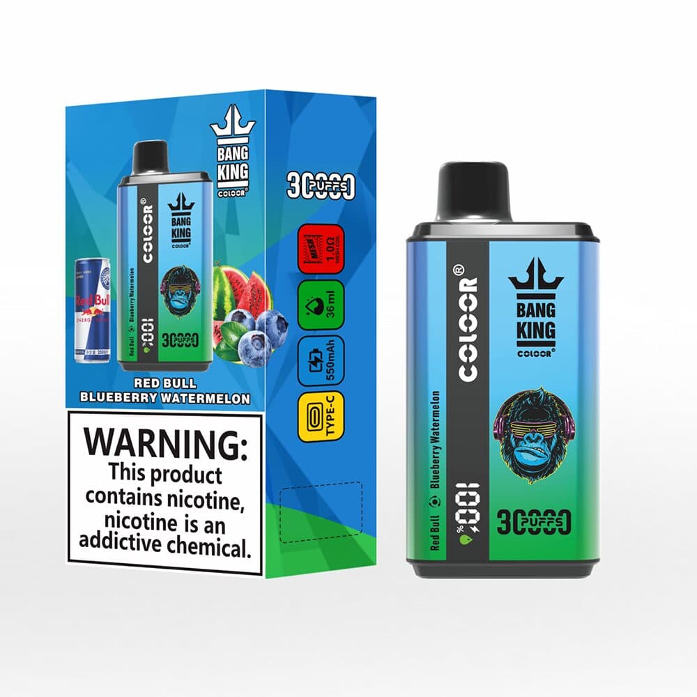 Bang King 30 000 bouffées, une cigarette électronique jetable, deux saveurs, 12 saveurs fruitées, capacité de 36 ml, batterie de 550 mAh