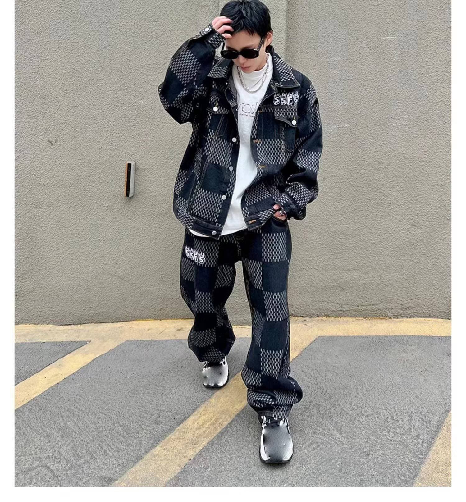 Men's Clothing Casual Sports Suit With Loose Design Cardigan Jacket Wide Leg Pants And Two Piece Suit