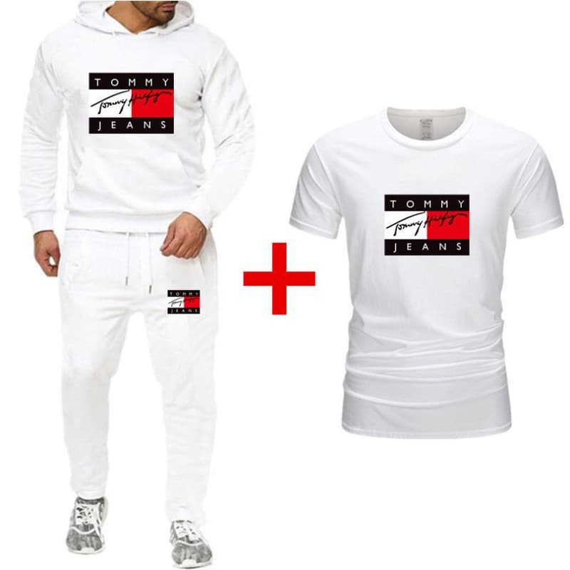 Nouvelle marque de mode lettre trois pièces hommes et femmes sweat à capuche de sport + pantalons décontractés + ensemble T-shirt à manches cour