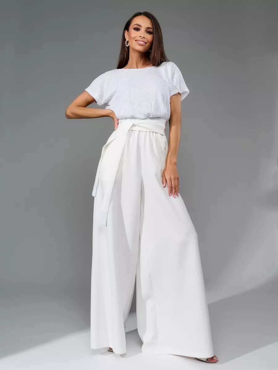 Women's Clothing Spring New One Piece Sequin Fashion Short Sleeved Casual Jumpsuit Pants
