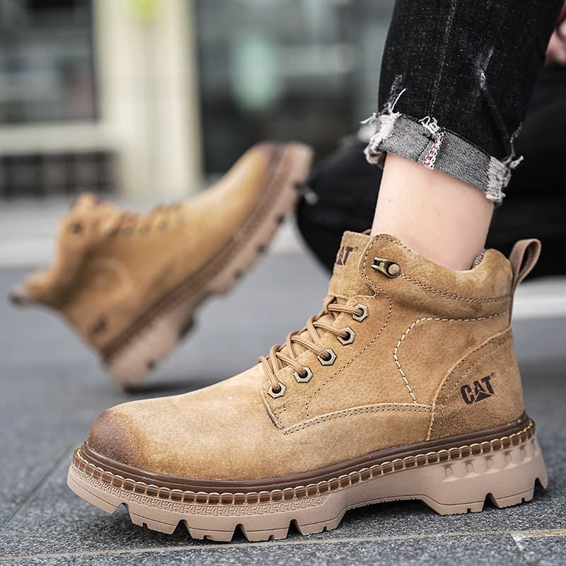 New Leather Spring Men's Shoes High-top Men's Heightening Tooling Martin Boots