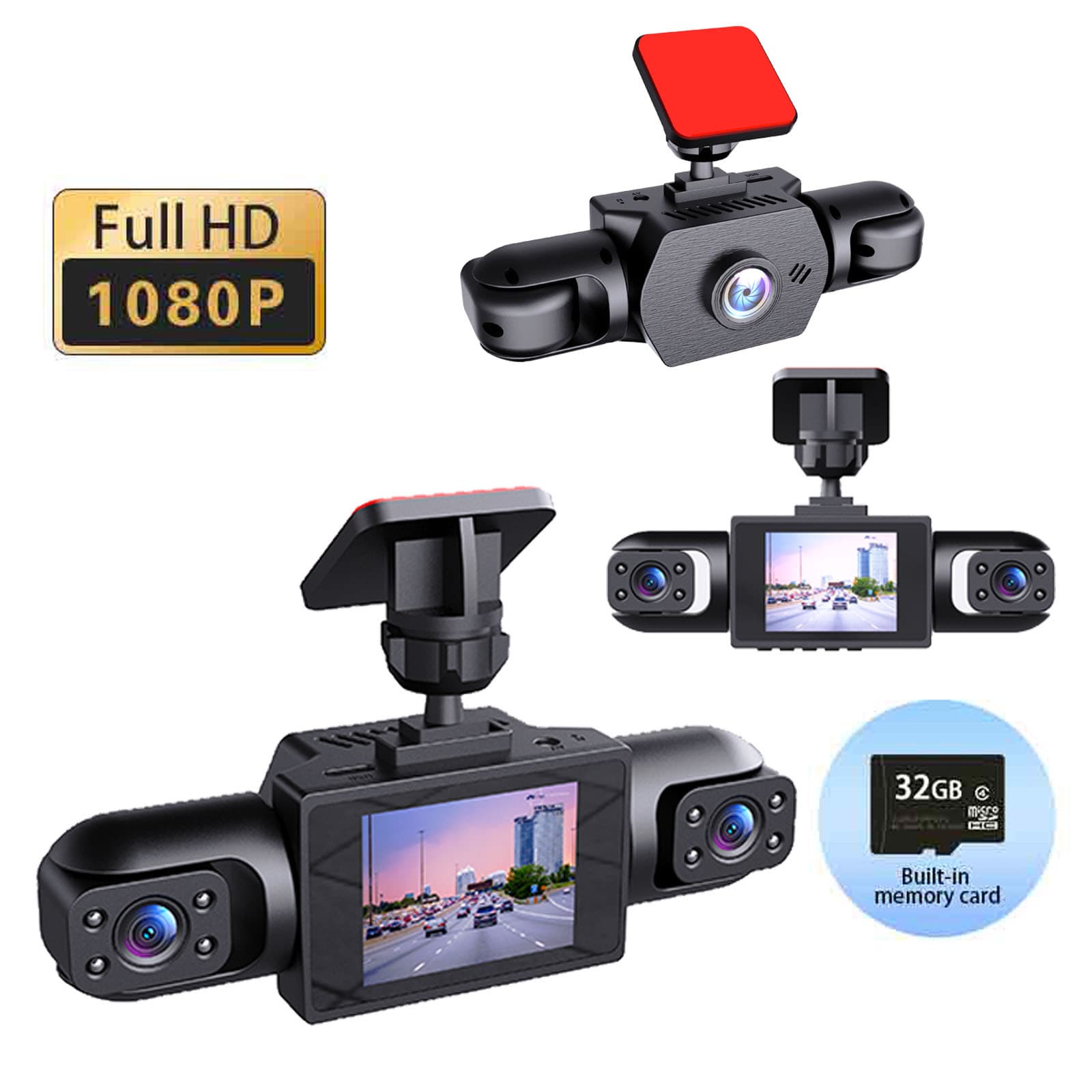 New Product Four-Record 4-Lens 1080P Car Video Recorder Dash Cam