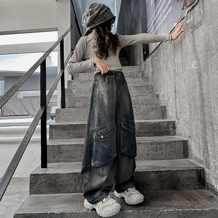 2418 Jeans rétro épais, nouveaux jeans européens et américains divers pour enfants