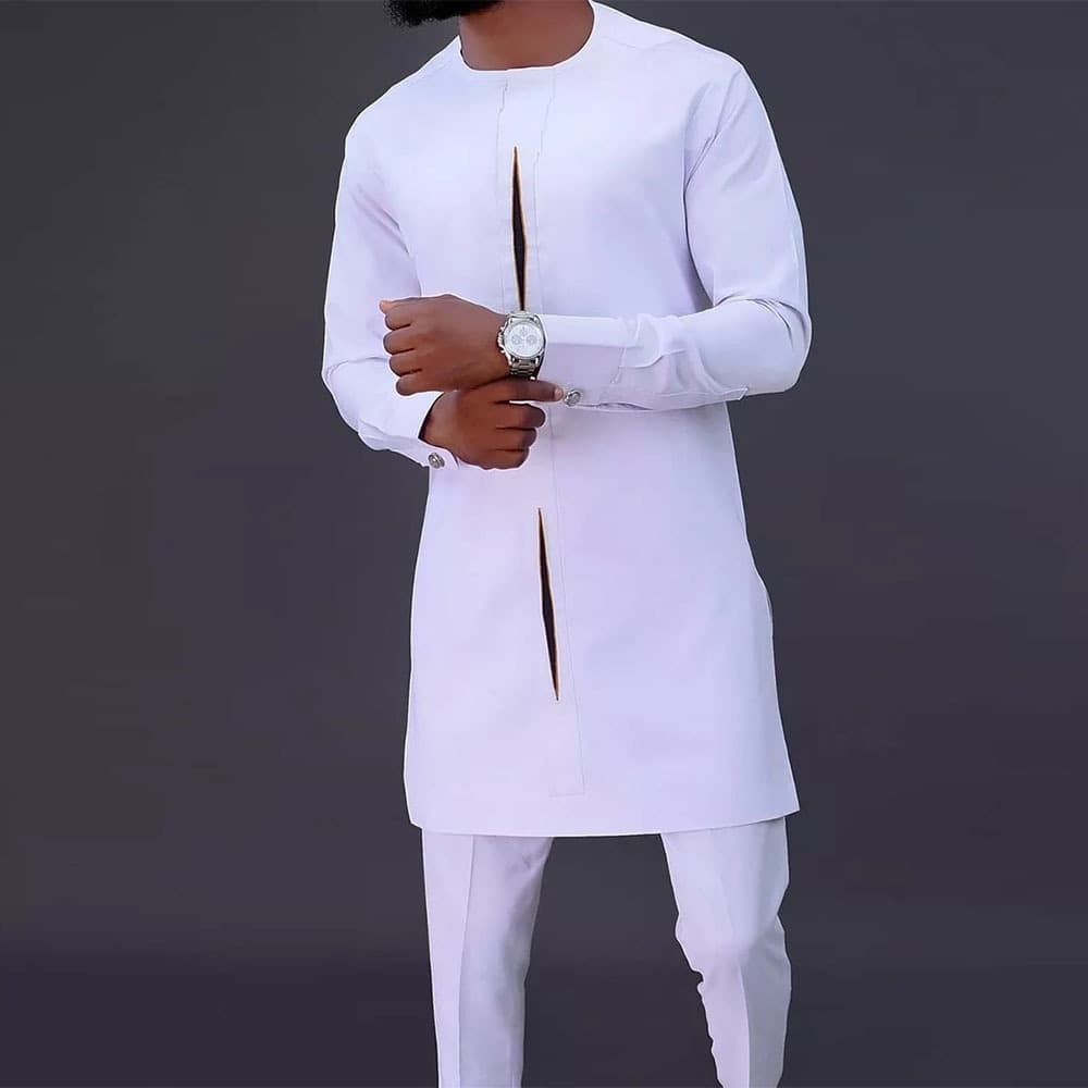 Men's moslem New Hot Selling Set Ethnic Style Solid Color Casual Men's Suit