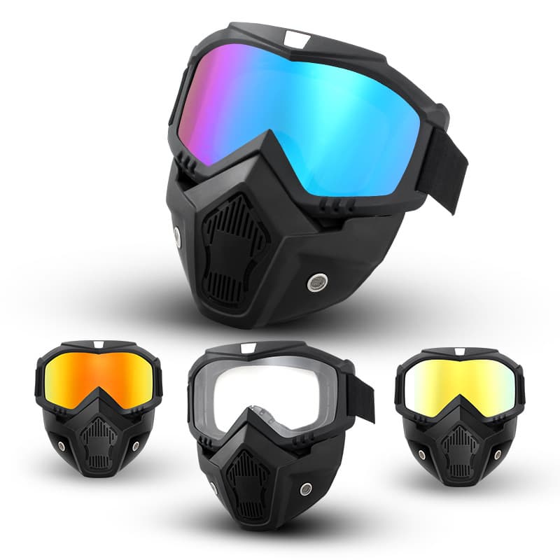 Face Shield Harley Off-Road Motorcycle Riding Helmet Ski Goggles Glasses Bicycle