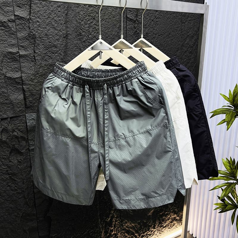 Men's Summer Beach Casual Sports Shorts Trendy Five Point Straight Pants Non-Stretch Polyester For Outdoor Running