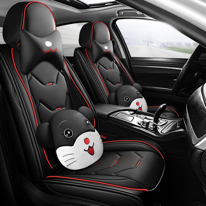 Car Cushion Four Seasons Suitable Cute All-inclusive Seat Cover Summer Full-enclosed Seat Cushion Goddess Leather Seat Cover New