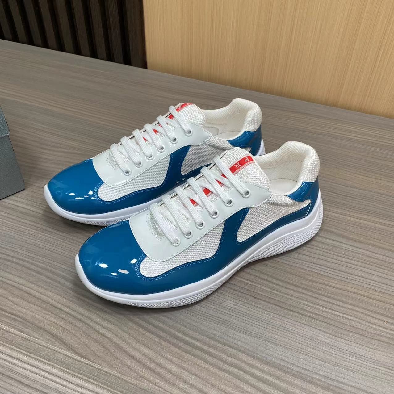 Chaussures de sport décontractées pour homme en cuir véritable noir de marque P, pointure 25, baskets de mode haut de gamme, nouveau modèle, gran