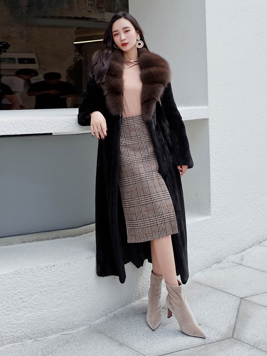 Women's Clothing new sable collar mink fur coat autumn and winter warm coat artificial fur mink coat Haining