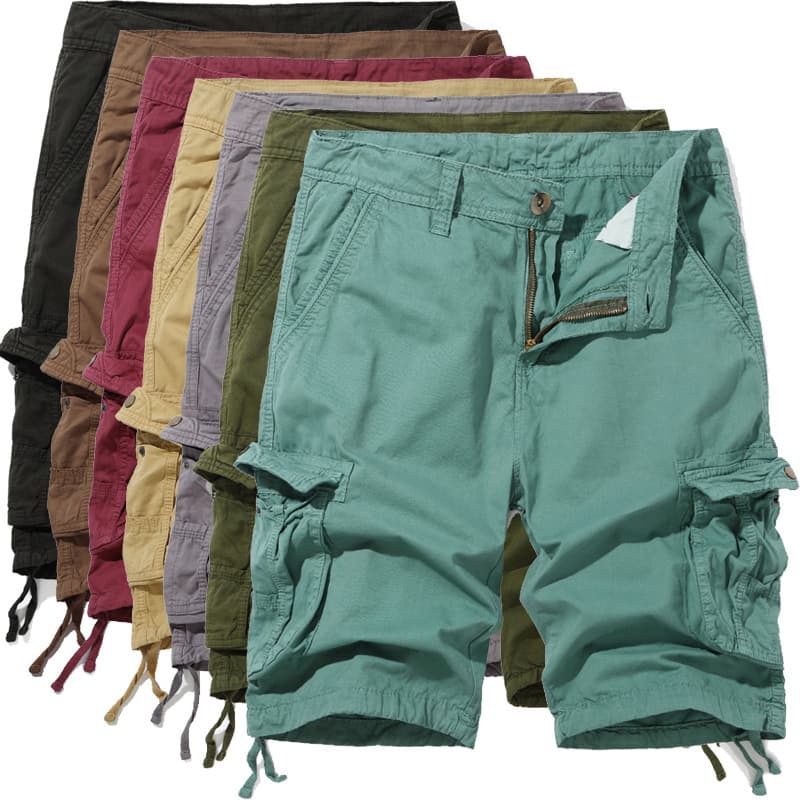 Premium Products Men's Casual Cropped Trendy Workwear Shorts, Plus Size Multi Pocket Mid Length Pants