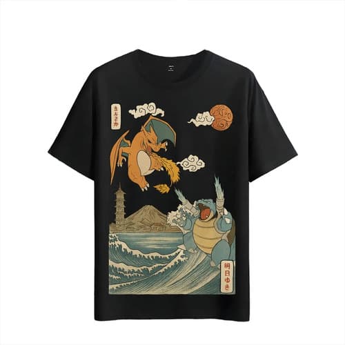 Tshirt 2026 Muscle Freaks Charizard Blastoise Estilo Ukiyo