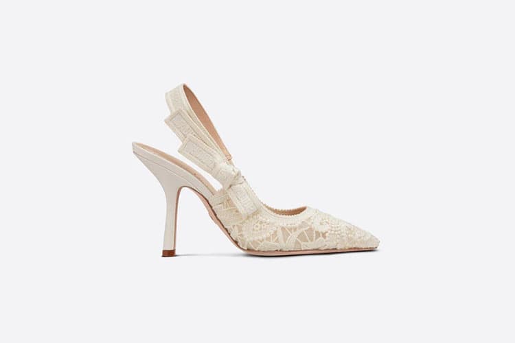 Escarpins à talons aiguilles brodés en dentelle blanche pour femmes, chaussures à talons hauts et bout pointu