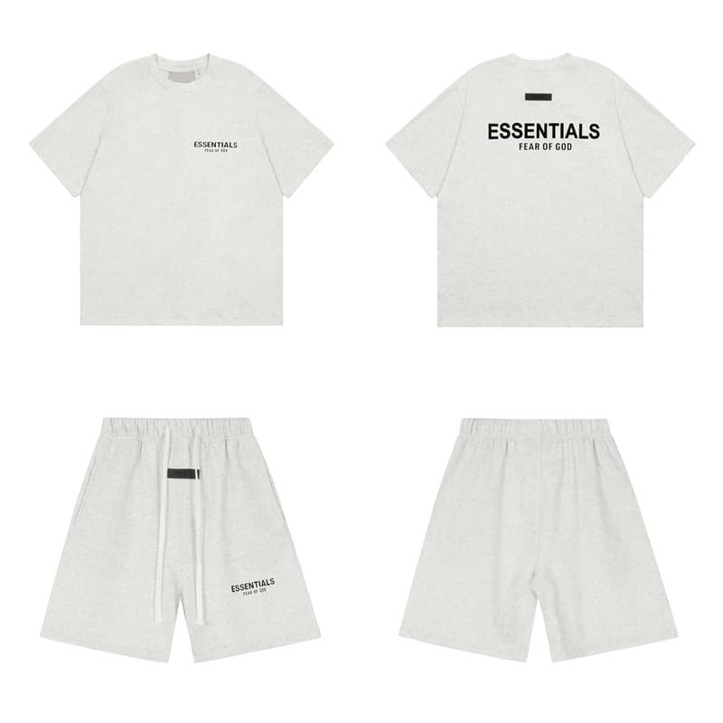 Ensemble de survêtement ESS Essential pour homme, composé d'un t-shirt et d'un short à lettres floquées, style américain (1977).
