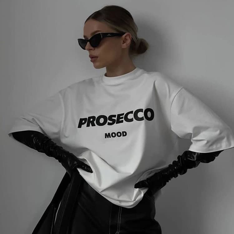 Women's Clothing Letter Printed T Shirt Women's Cotton Round Neck Loose Short Sleeve Top INS Style
