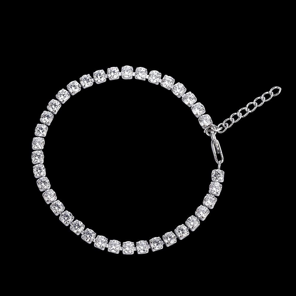 Hip Hop Titanium Steel Full Diamond Inlaid Bracelet Street Style Hipster Unisex Personality Super Shiny Chain Jewelry