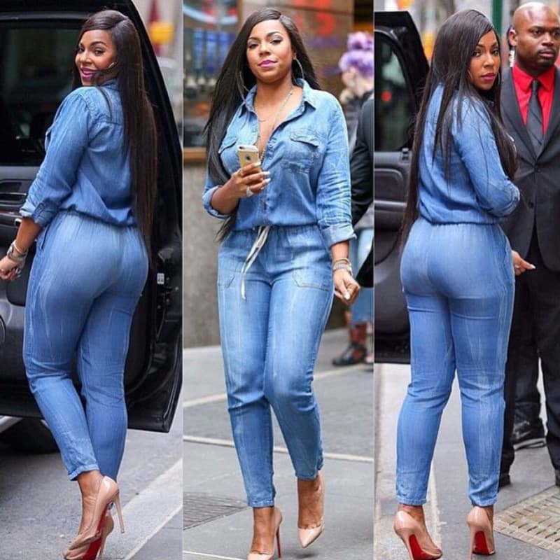 Fashion European and American Fashion Strap Jeans Women's Fit Casual Jumpsuit