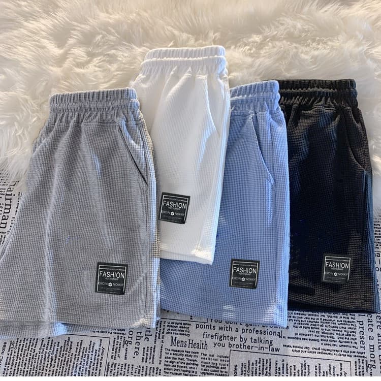 Women's Clothing Waffle summer comfortable casual sports shorts women's summer loose home pajamas outer wear pocket shorts