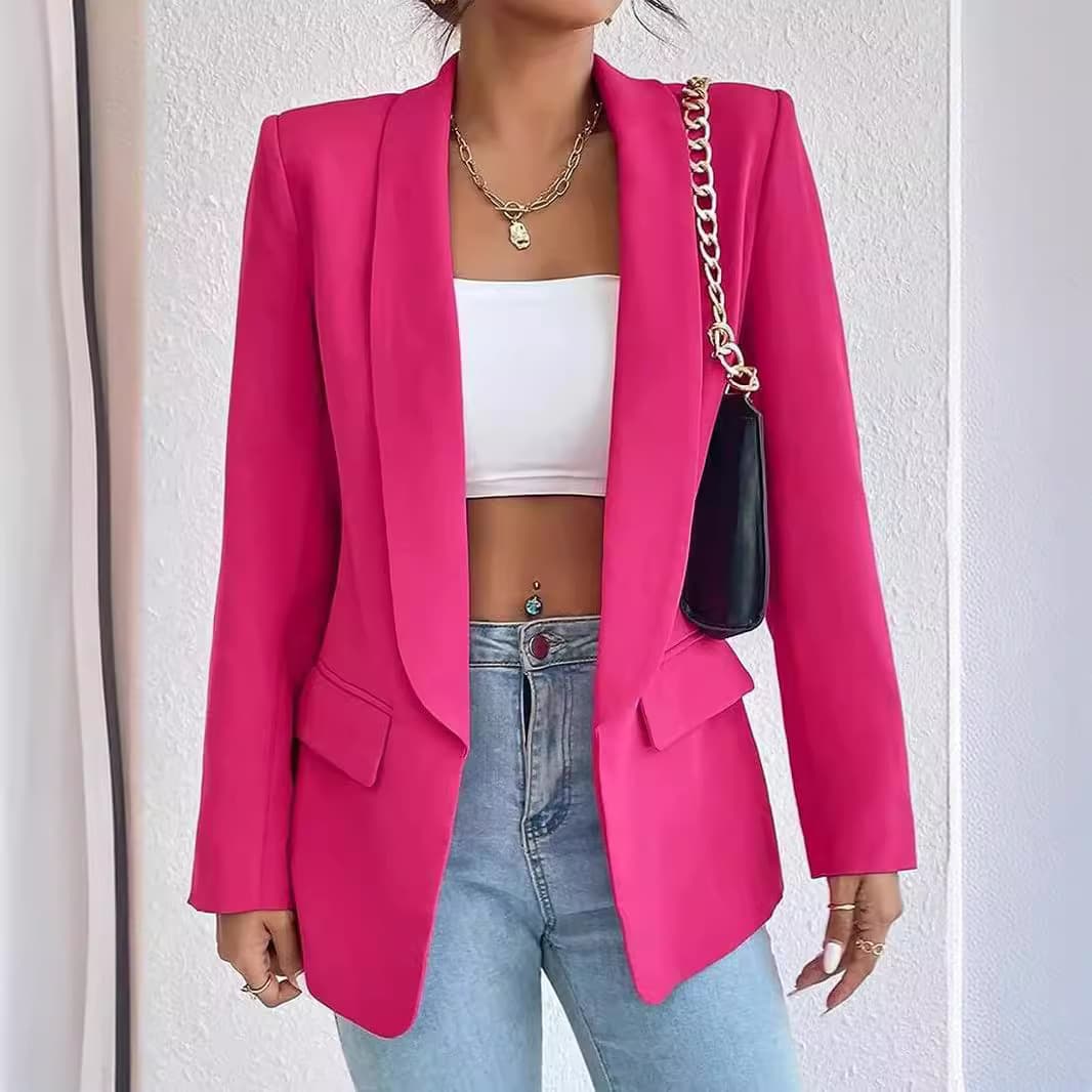 Women's Clothing Middle East hot selling women's clothing 2024 spring and autumn solid color lapel small suit temperament commuter jacket