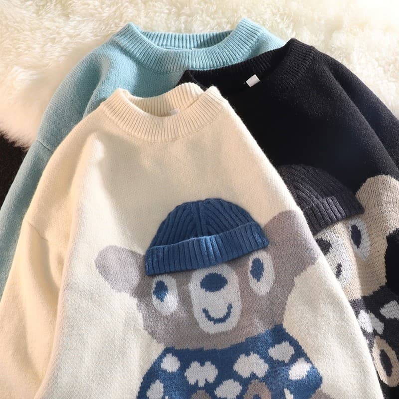 Men's Clothing Autumn and Winter Round Neck Casual Lazy Style Casual Clothes Men's Trendy Brand ins Loose Top Couple's Pullover Sweater
