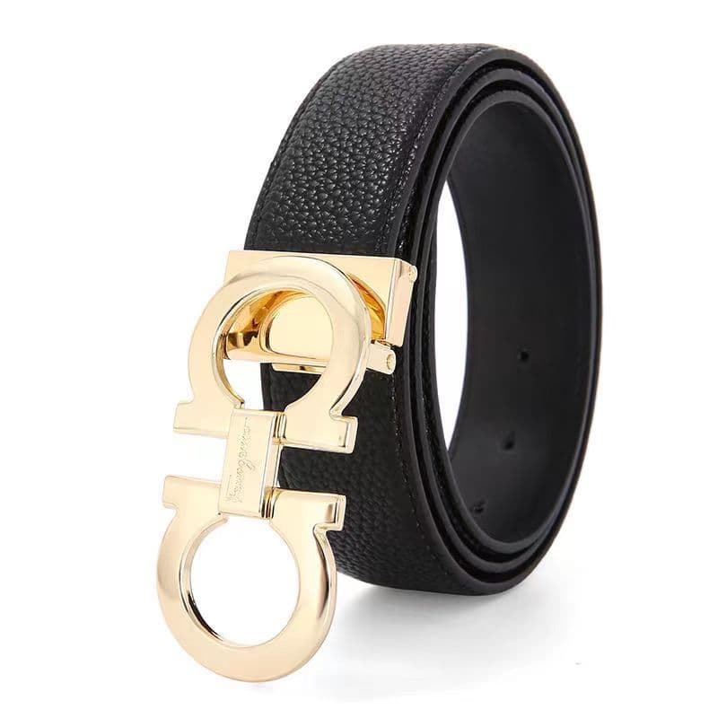 Ceinture en cuir à boucle lisse pour homme, style business, haut de gamme, tendance, élégante et durable