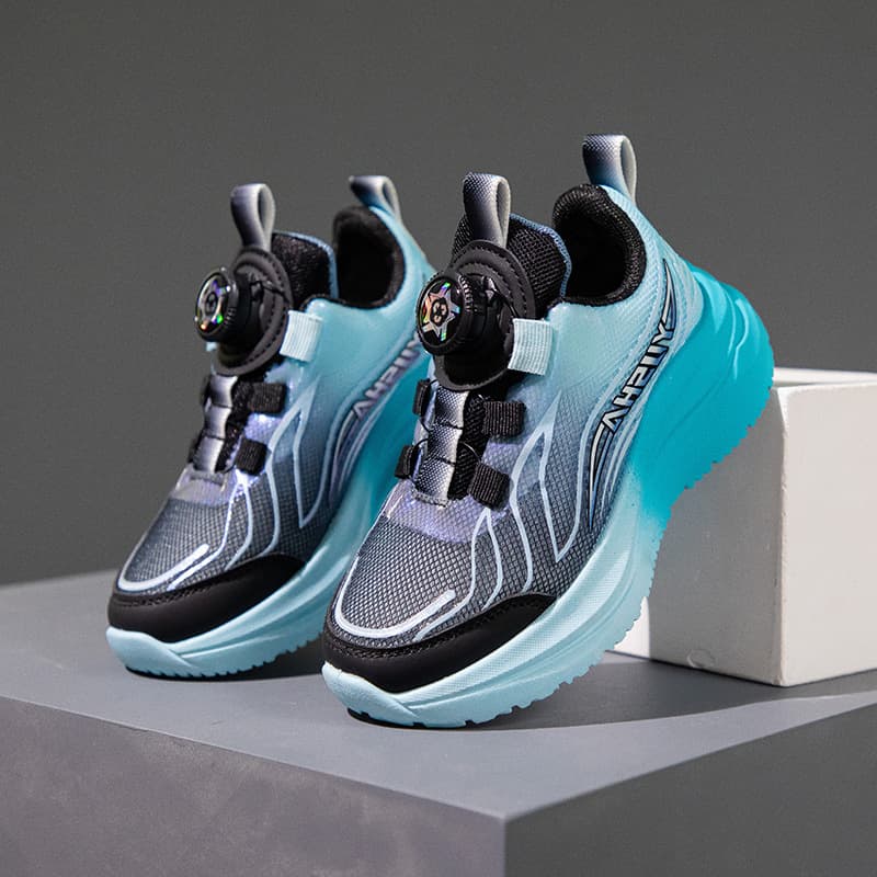 Baskets de basketball pour garçons, collection printemps 2025, pour élèves du primaire, boucle rotative, maille, style décontracté, idéales pou