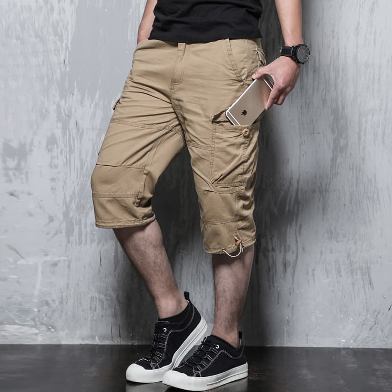 Summer Multi Pocket Workwear, Men's 7-Inch Plus Size Casual Loose Sports Shorts, Cotton