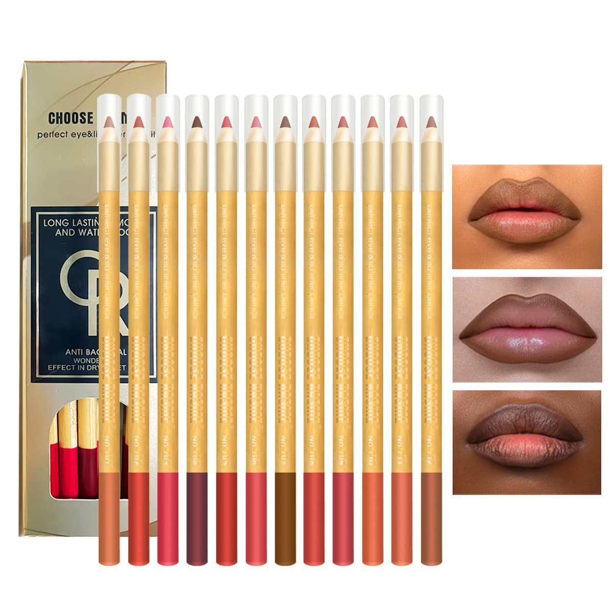 12 mixed color lip liner set matte matte lip pencil nude waterproof long lasting wooden lipstick pen