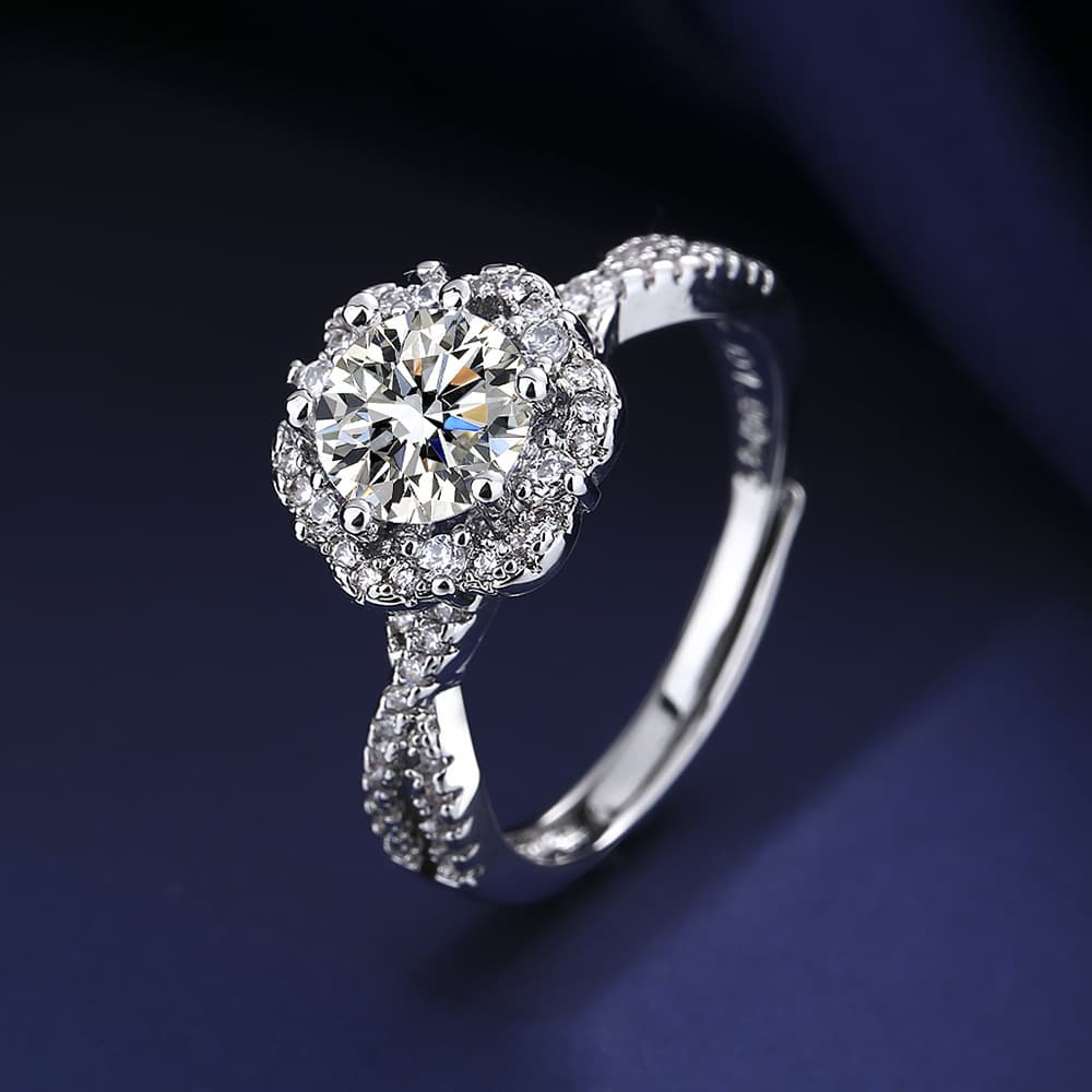 Hot selling fashion open mouth design in Japan and South Korea, micro inlaid with diamond button wall plum blossom