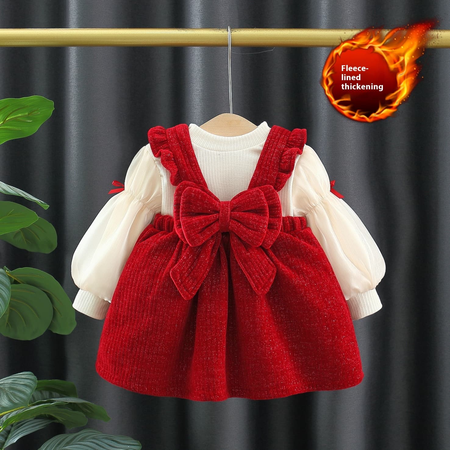 Children's backpack baby trendy princess girl autumn and winter dress, new children's internet celebrity set 4361