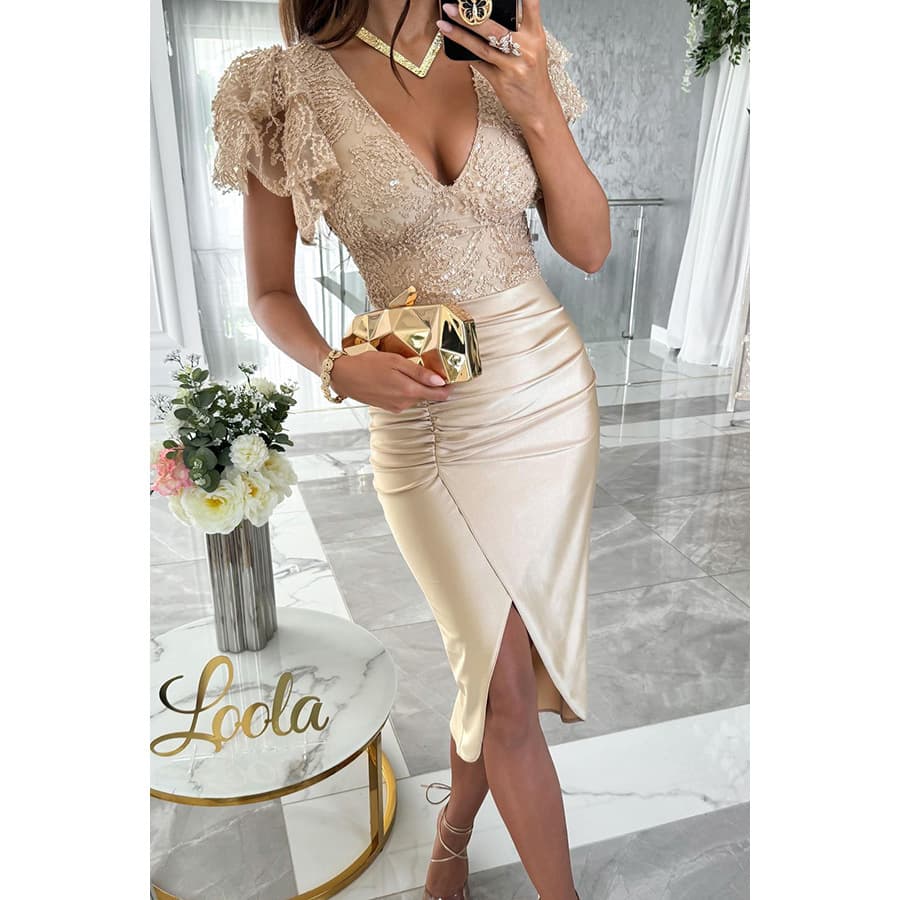 Women's spring and summer new casual short-sleeved slit dress party women's dress