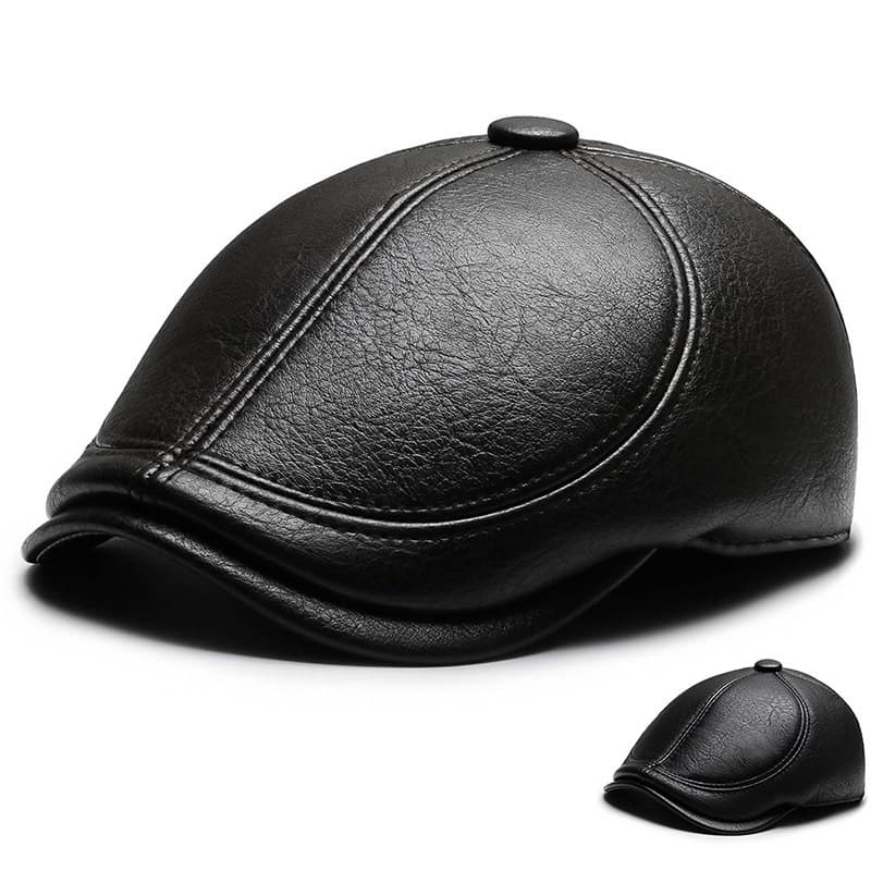 Hat autumn and winter painter's beret retro men's forward hat simple plus velvet earmuffs painter's hat