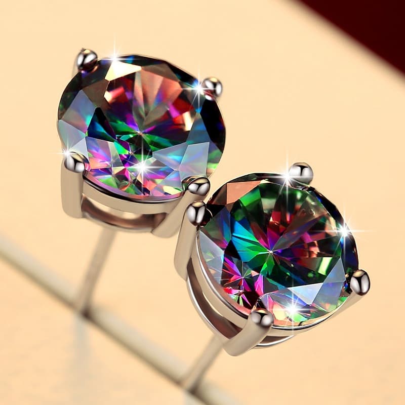 Boucles d'oreilles unisexes classiques carrées et rondes en argent plaqué sept couleurs, tendance coréenne et japonaise, bijoux d'oreilles personnalisés