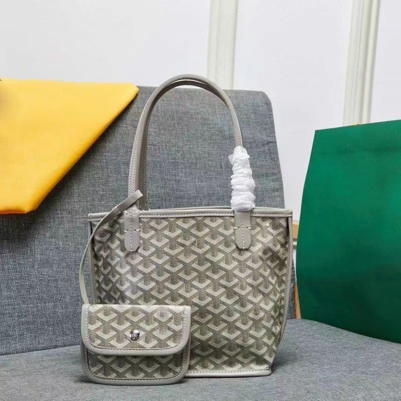 Sac cabas double face 2026 avec doublure intérieure, petit sac de rangement à motif pied-de-poule pour le shopping