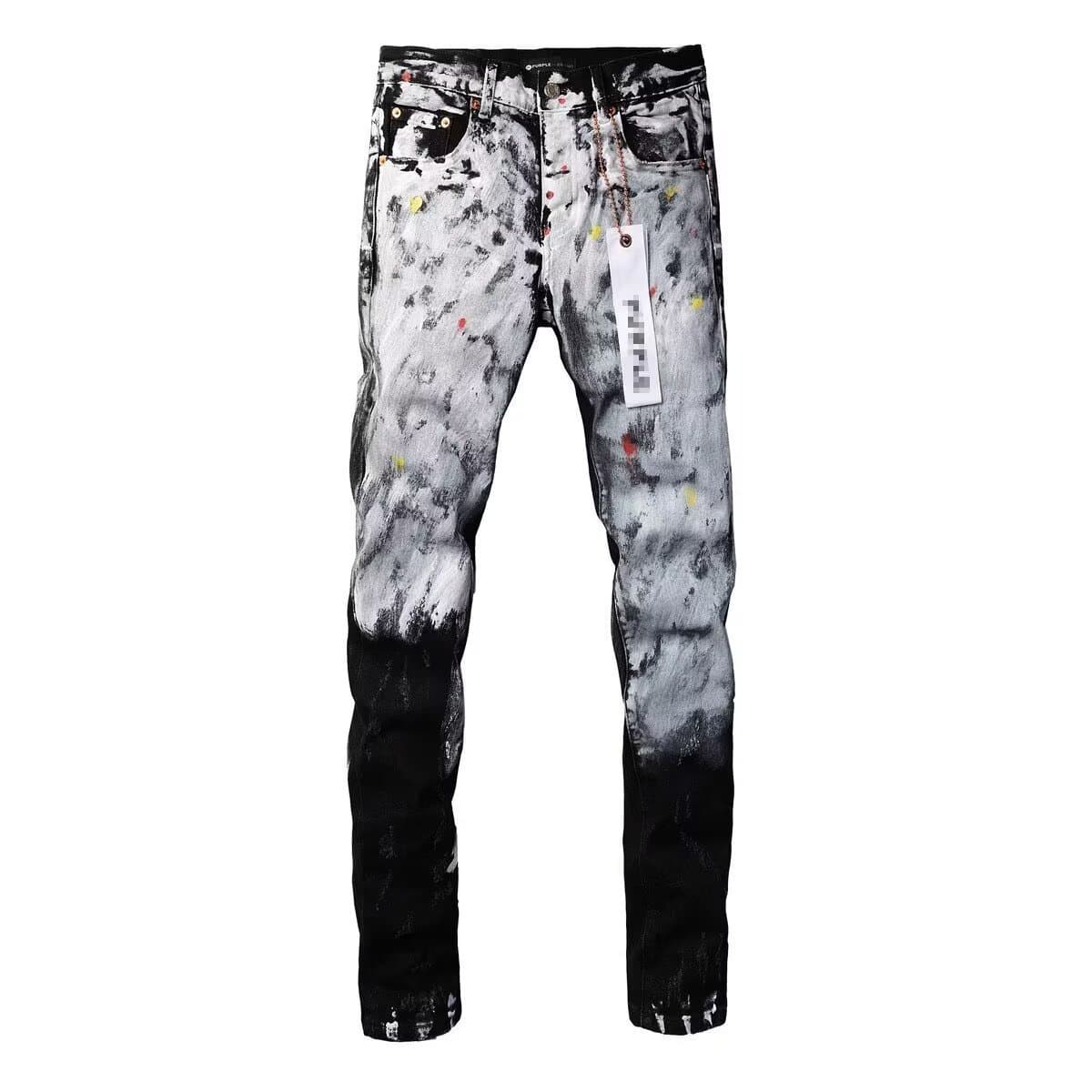 Jean slim pour homme avec écusson brodé, style décontracté et tendance, pantalon en coton déchiré
