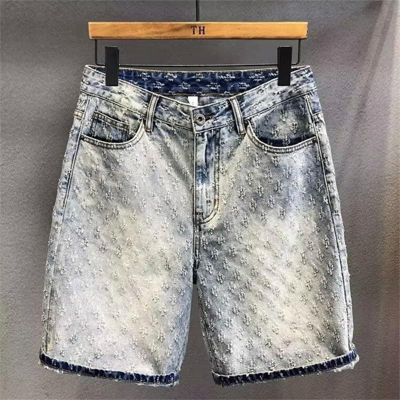 Men's Clothing Denim Shorts Summer Loose Pants Straight Casual Shorts