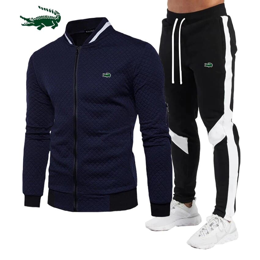 Ensemble de survêtement brodé de haute qualité pour homme.