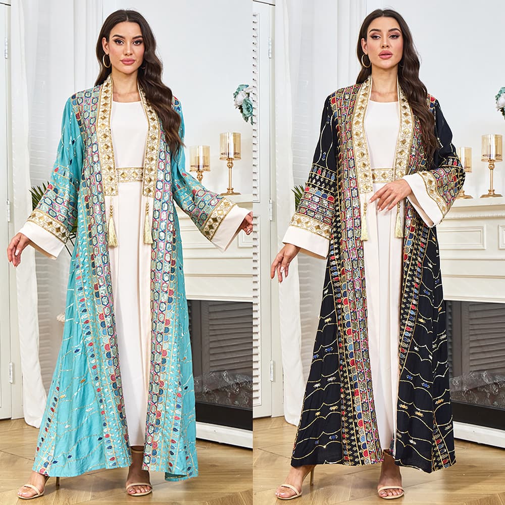 Women’s Clothing Women's New Robes Heavy Bead Pendants Fashionable Muslim Dresses