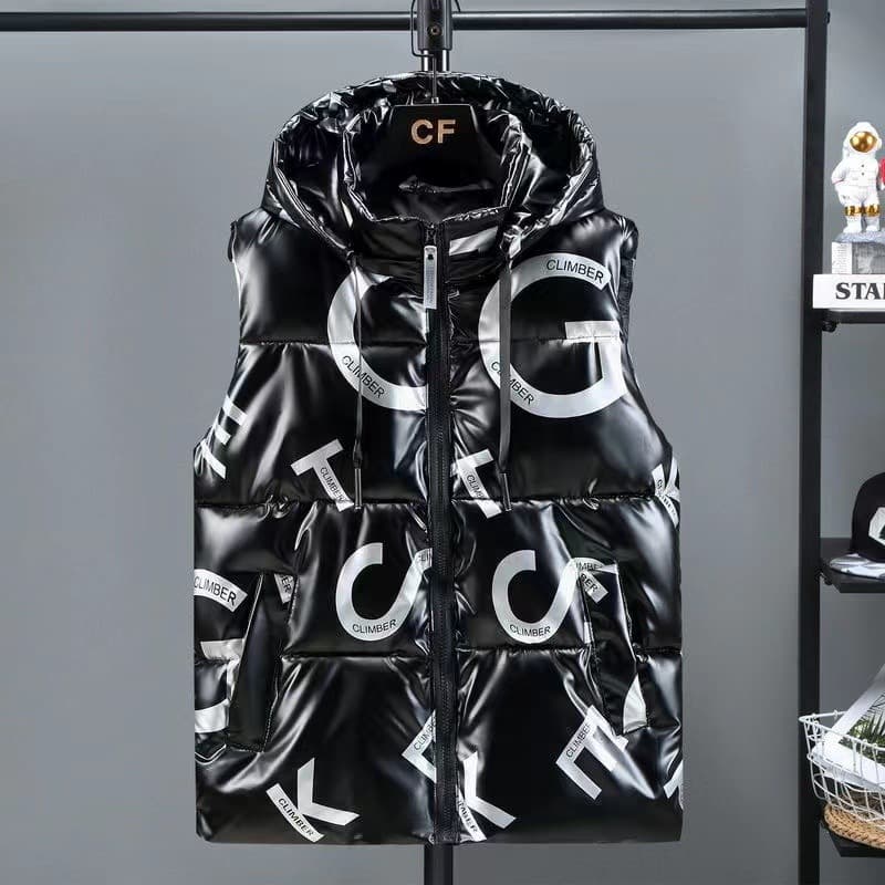 Men's Clothing Down Cotton Vest Men's Autumn And Winter Vest Thickened Warm Vest Trend Glossy Couple Vest