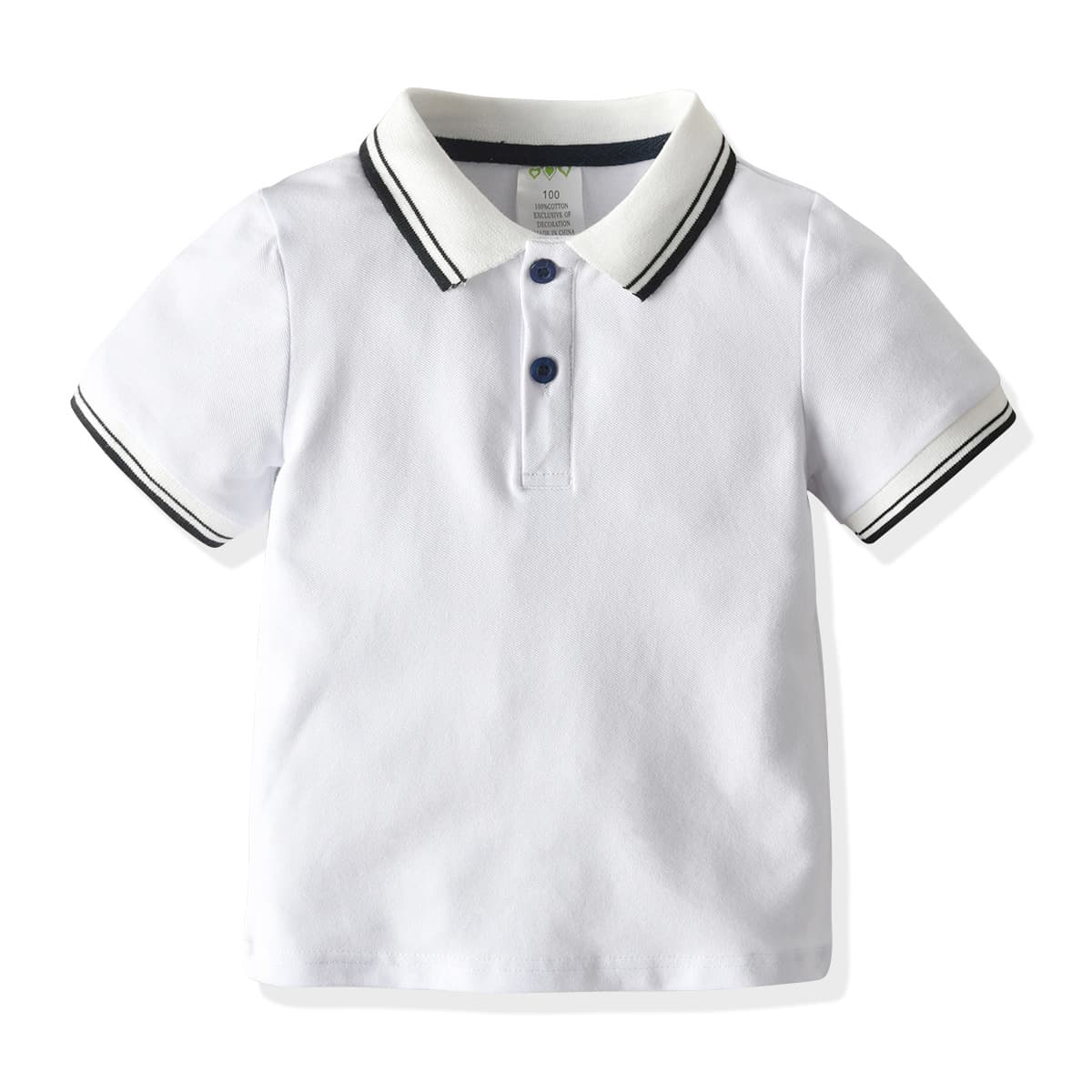 Mother&Kids Children's preppy boys' short-sleeved T-shirt Summer cotton bead lapel short-sleeved polo shirt