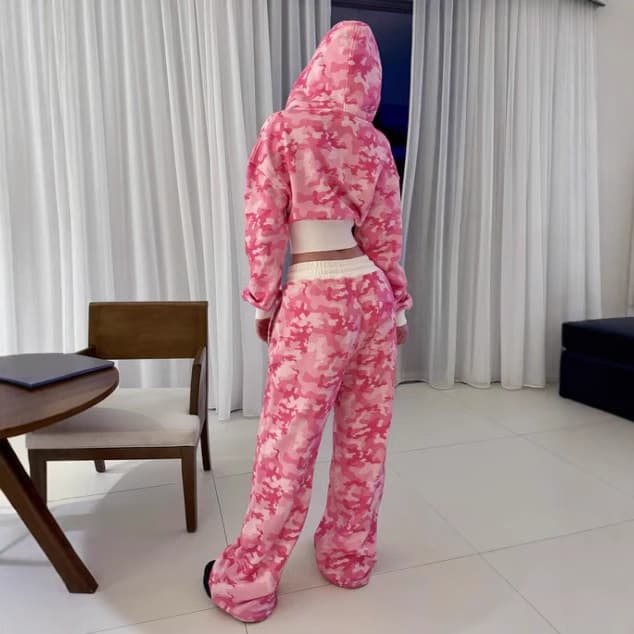 Women's Clothing Y2k Hip Hop Short Cardigan Hoodie Sweatshirt Street INS Hot Girl Loose Long Sweatpants Suit