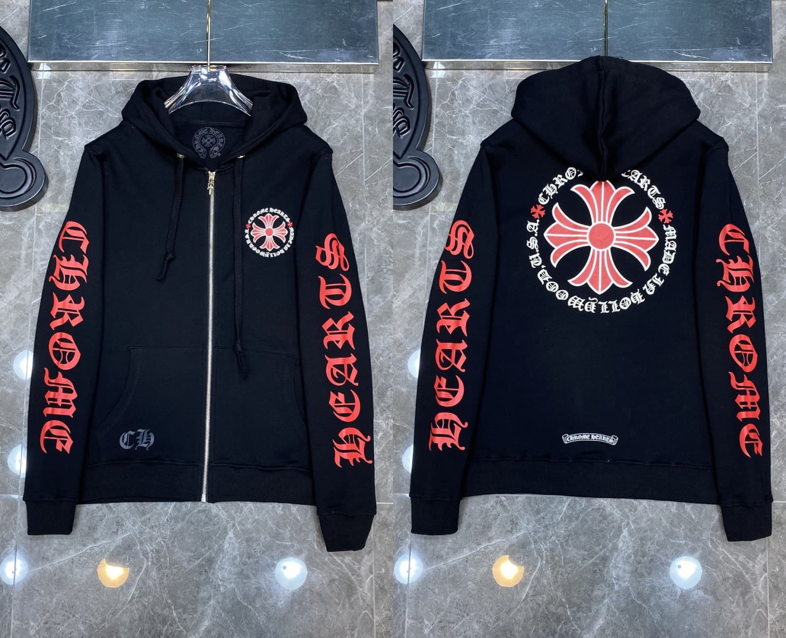 Sweat à capuche Chrome Hearts Cross, version correcte 25ss, polyvalent et tendance, vente en gros
