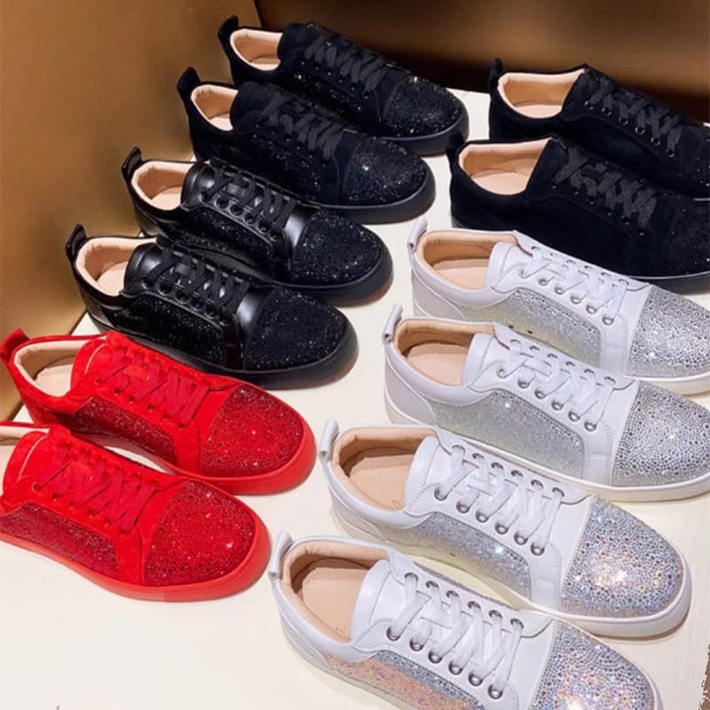 Explosive Street Trendy Ins Hot Water Diamond Red Bottom 2025 New Versatile Couple Men's Women's Sports And Leisure