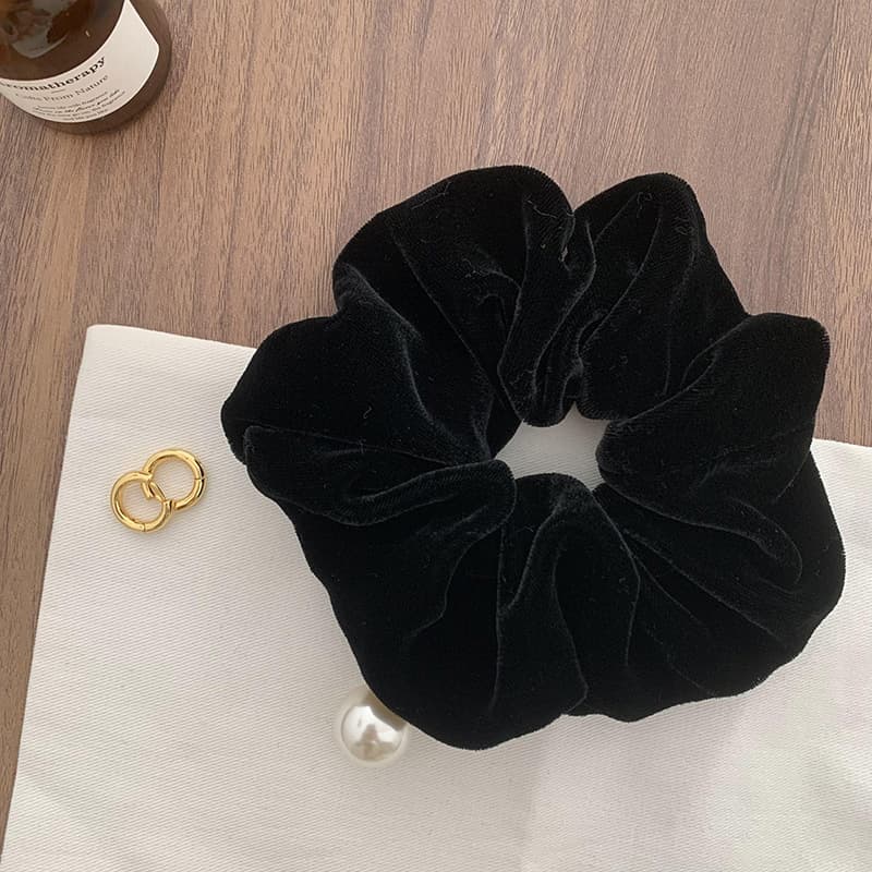 Oh Mo ~ the advanced sense of real silk! Pearl Hair ring headdress sausage ring hair tie hair accessories back head updo hair rope South Korea