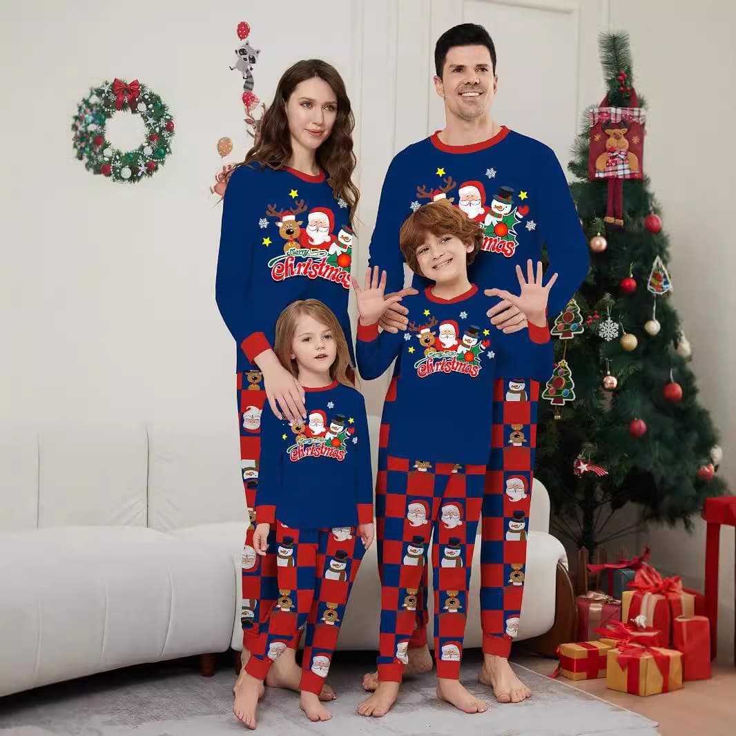 Family Christmas clothing Home pyjamas Christmas print long sleeve set Pyjamas