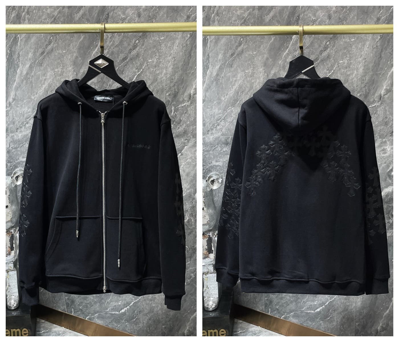 Sweat à capuche Chrome Hearts Cross, version correcte 25ss, polyvalent et tendance, vente en gros