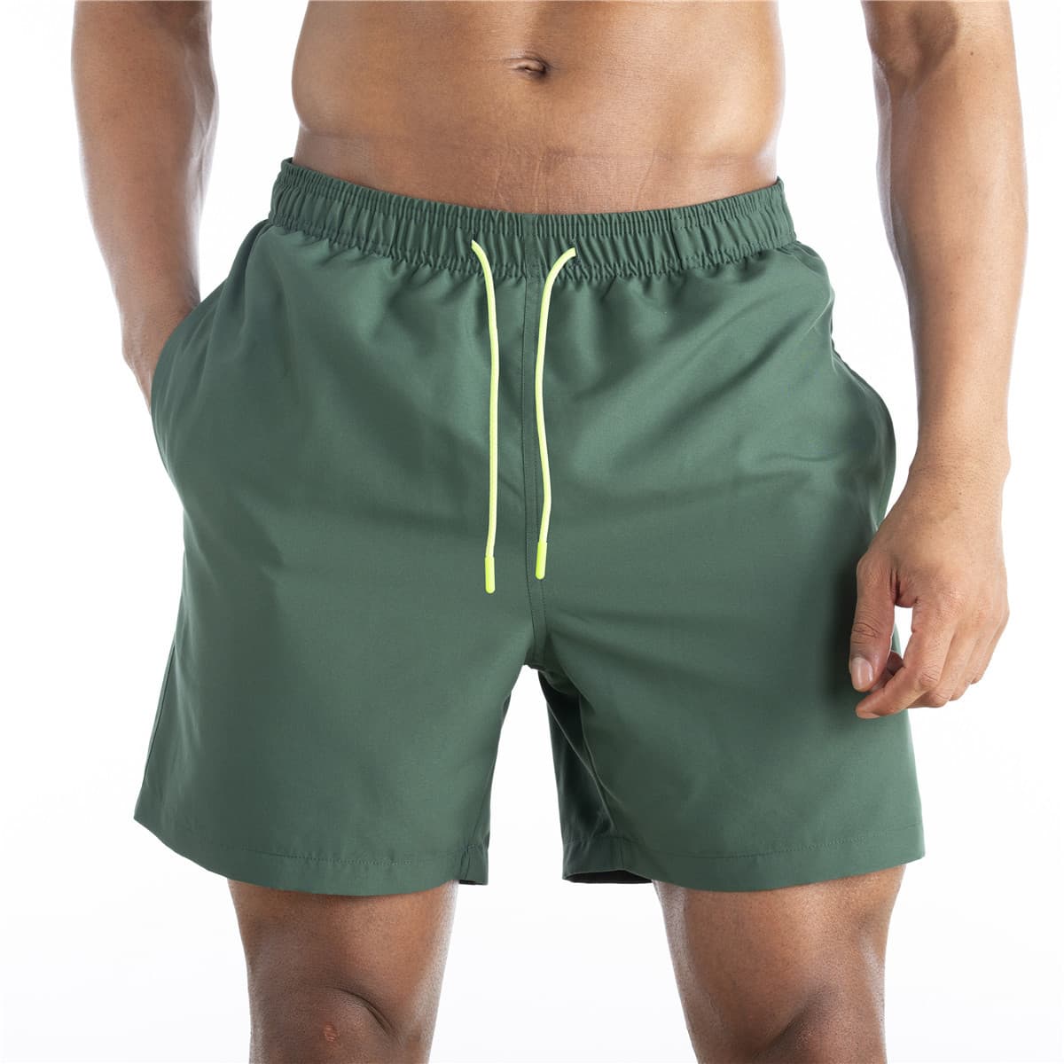 Men's Beach Shorts, Summer Shorts, Men's Hot Spring Swimming Trunks, Quarter Pants, Double Layer Large Size Sports Casual Pants, Waterproof