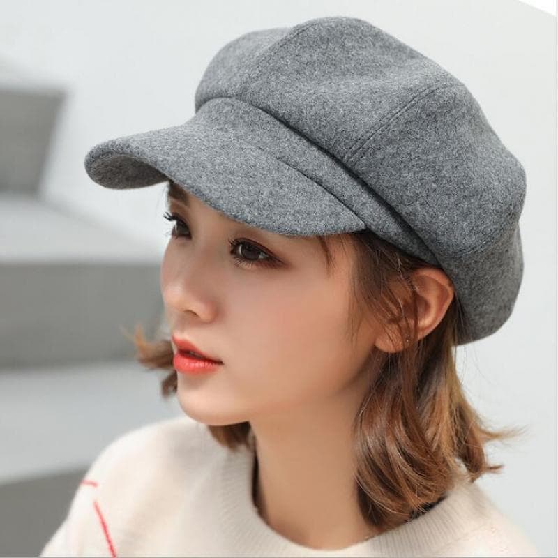 New Arrivals Autumn Hats for Solid Plain Octagonal Newsboy Cap Men Ladies Casual Wool Hat Winter Beret Women Painter Caps