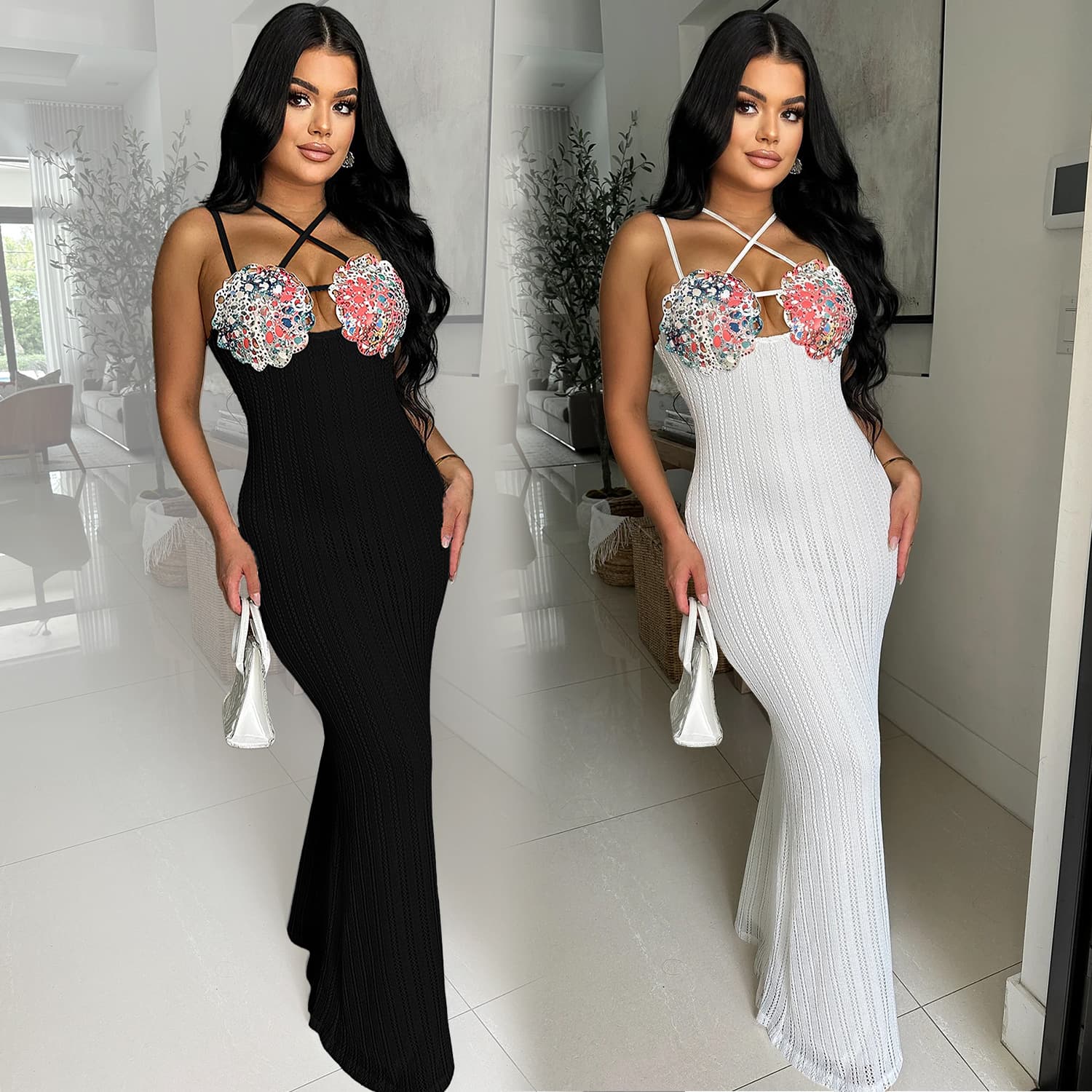 Women's Clothing Fashion Women's Sleeveless Suspender Dress Long Skirt New