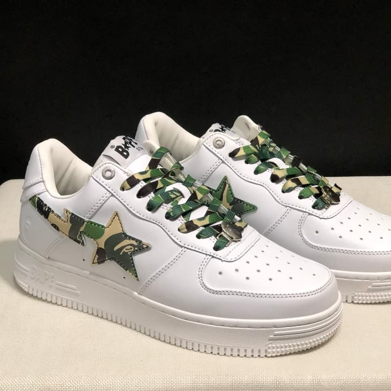 Bapes Sta To Low Ape Head Chaussures de sport basses en cuir laqué classique